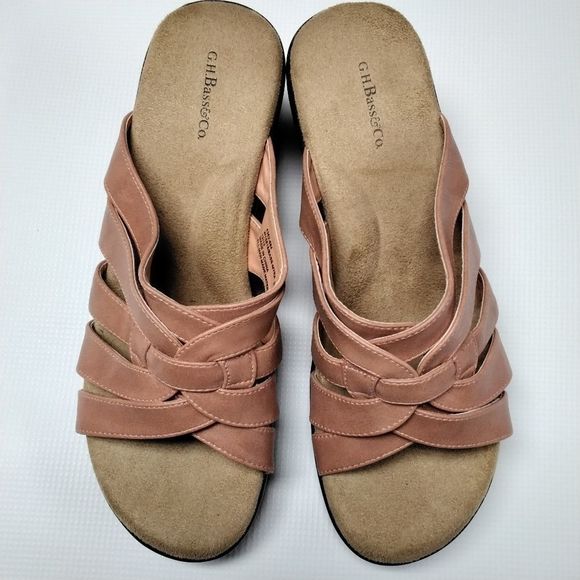 Bass Mule Clog NWOT. Size 9 Salmon Colored Platform Heeled - Picture 7 of 9